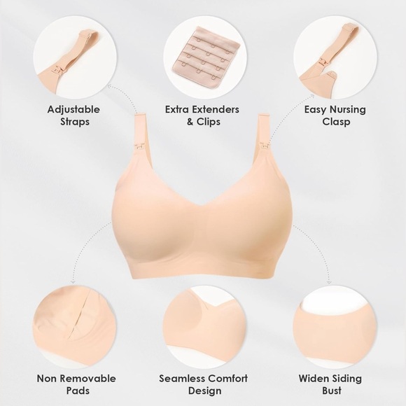 As Fairy Seamless Nursing Bra Breastfeeding Wireless Sleep Maternity Bralette L - Picture 4 of 13